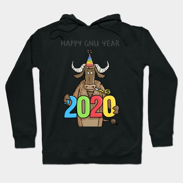 Happy Gnu Year Hoodie by CarlBatterbee